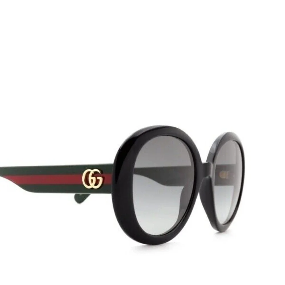 Gucci Sunglasses GG0712S 001 Black Gold Green Red Gray Gradient Women  Round - Picture 3 of 5